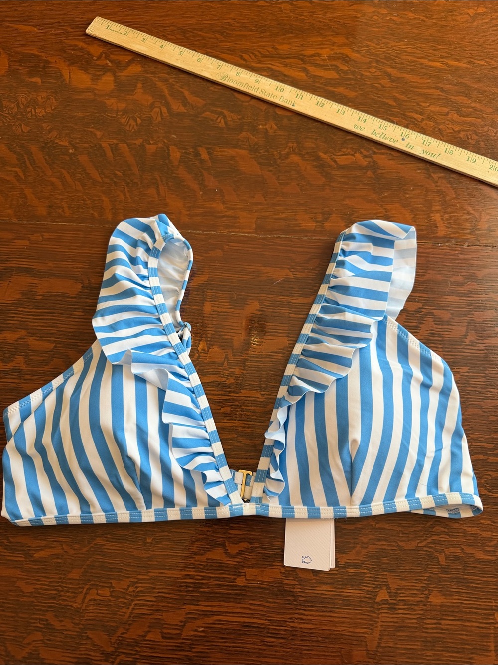 Southern Tide Boat Blue and White Striped Bikini Top size X-Large